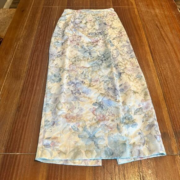 Vintage Scott McClintock Pastel Brocade & Lace Skirt Suit Maxi Size 60 - Picture 6 of 8